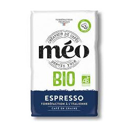 MÉO CAFÉ EN GRAIN EXPRESSO BIO PAQUET DE 1KG  - PACK DE 24