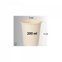 GOBELET CARTON BLANC 20CL 7OZ -  LOT DE 50