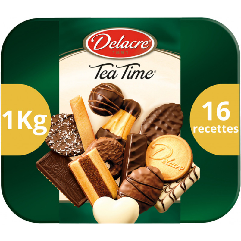 BISCUIT DELACRE TEA TIME DANS UNE BOÎTE EN MÉTAL DE 1KG