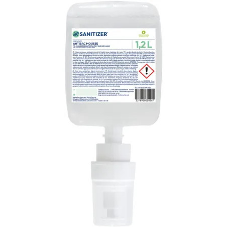 SANITIZER LOTION MOUSSANTE DÉSINFECTANTE ANTIBACTÉRIENNE - CARTOUCHE 1,2L