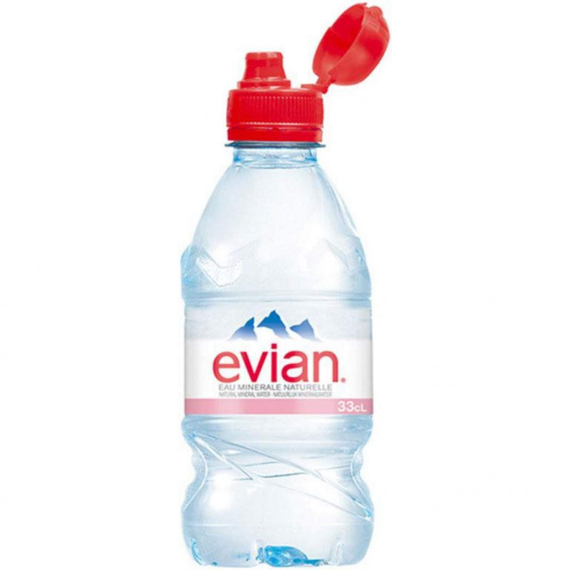 EVIAN BOUCHON SPORT BOUTEILLE EN PLASTIQUE DE 33CL - PACK DE 24