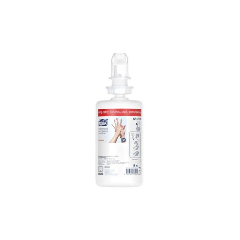 TORK S4 SAVON MAINS LIQUIDE ANTIMICROBIEN - CARTOUCHE DE 1L