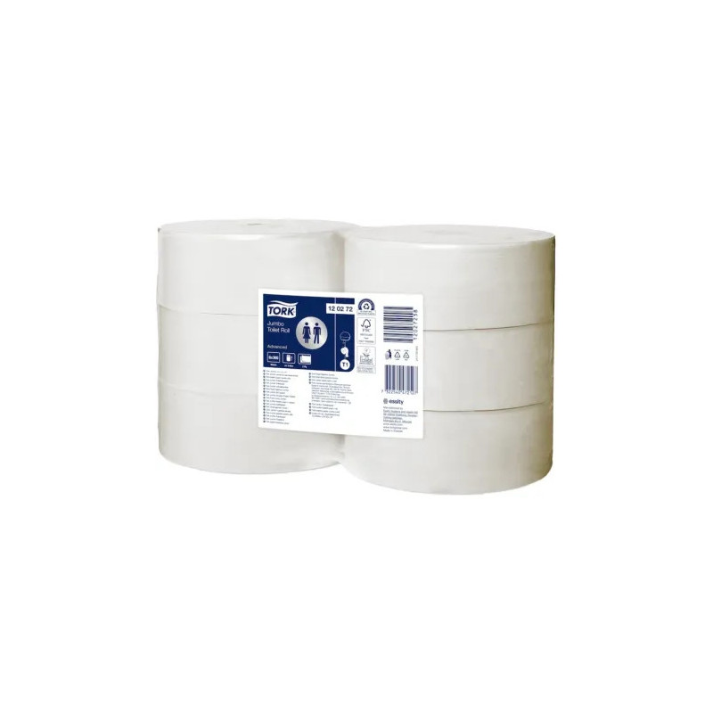 TORK T1 P.H. ROULEAU JUMBO 360M 2PLIS OUATE BLANCHE ECOLABEL x6
