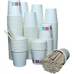 GOBELET CARTON BLANC 20CL 7OZ -  LOT DE 100