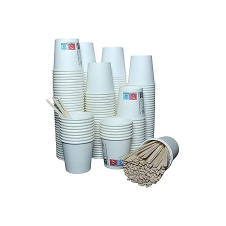 GOBELET CARTON BLANC 20CL 7OZ -  LOT DE 50