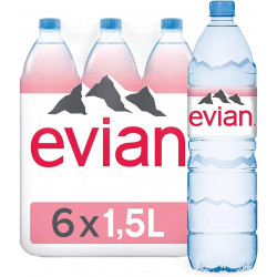 EVIAN BOUTEILLE EN PLASTIQUE DE 1.5L - PACK DE 6