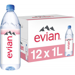 EVIAN BOUTEILLE EN PLASTIQUE DE 1L - PACK DE 12